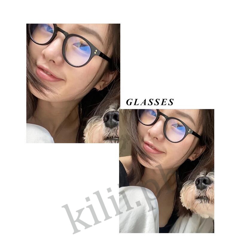 Kính Mát Gọng Tròn Siêu Nhẹ Chống Ánh Sáng Xanh Thời Trang Cho Nữ