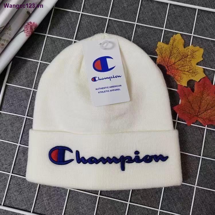 Mũ trùm đầu len dệt kim giữ ấm thêu họa tiết chữ Champion phong cách hip hop thời trang mới dành cho cả nam và nữ