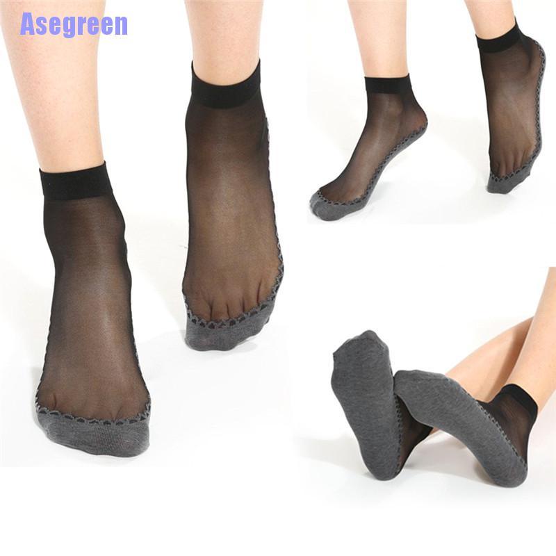 Bộ 5 đôi tất cotton lụa chống trượt thời trang