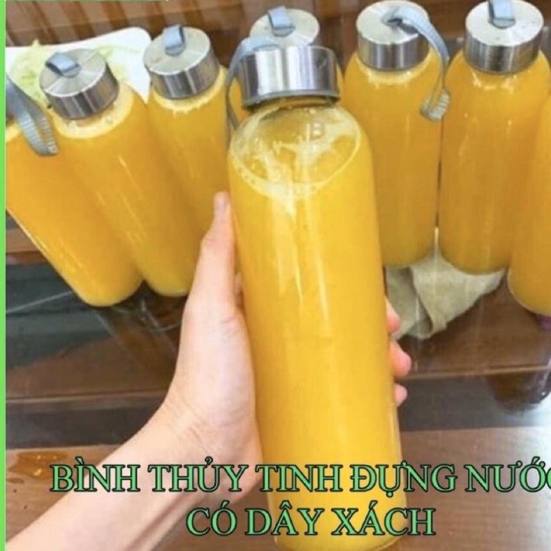 Bình Thuỷ Tinh Đựng Nước Dây Xách Tiện Lợi.