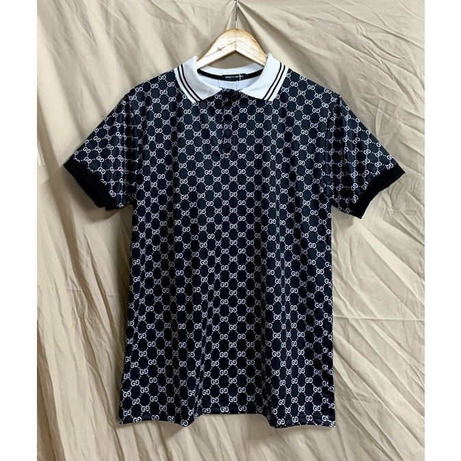 Áo Polo Nam Nữ Họa Tiết Vân ổi GG, Áo Phông Polo Nam Nữ Cổ Bẻ From Rộng Cotton Cao Cấp