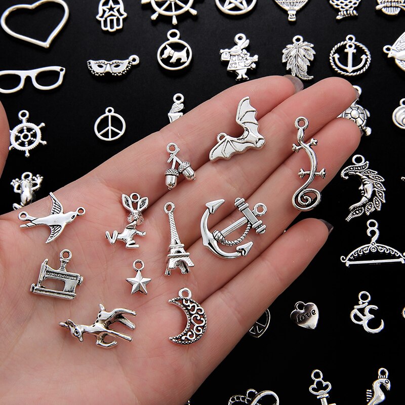 Bộ 10 mặt dây chuyền hình chú chim chất liệu kim loại phong cách vintage dành cho làm trang sức DIY