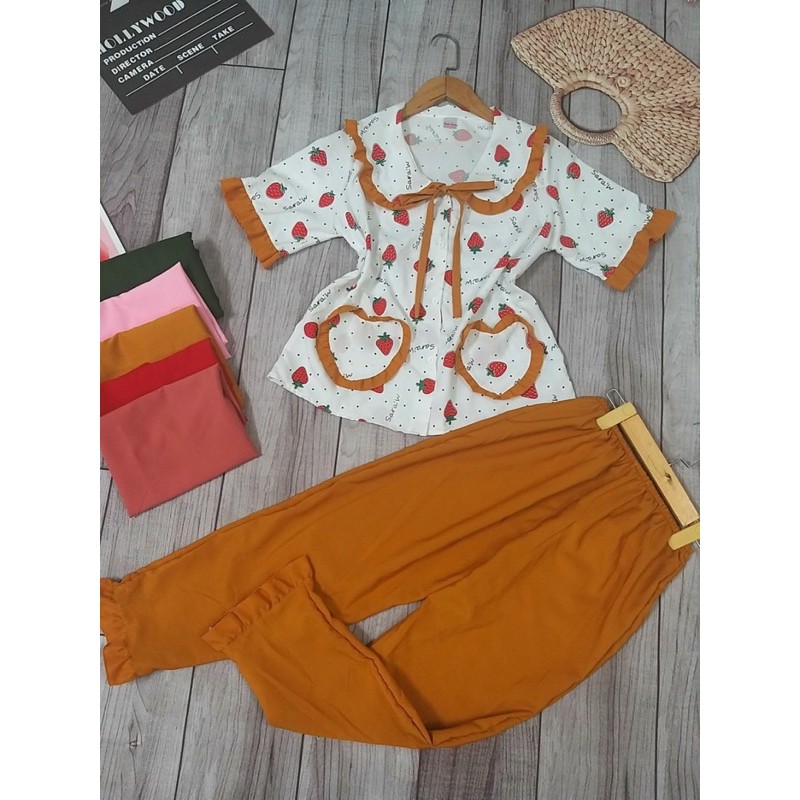 Bộ Pijama Tiểu Thư Dâu Siêu Xinh | BigBuy360 - bigbuy360.vn