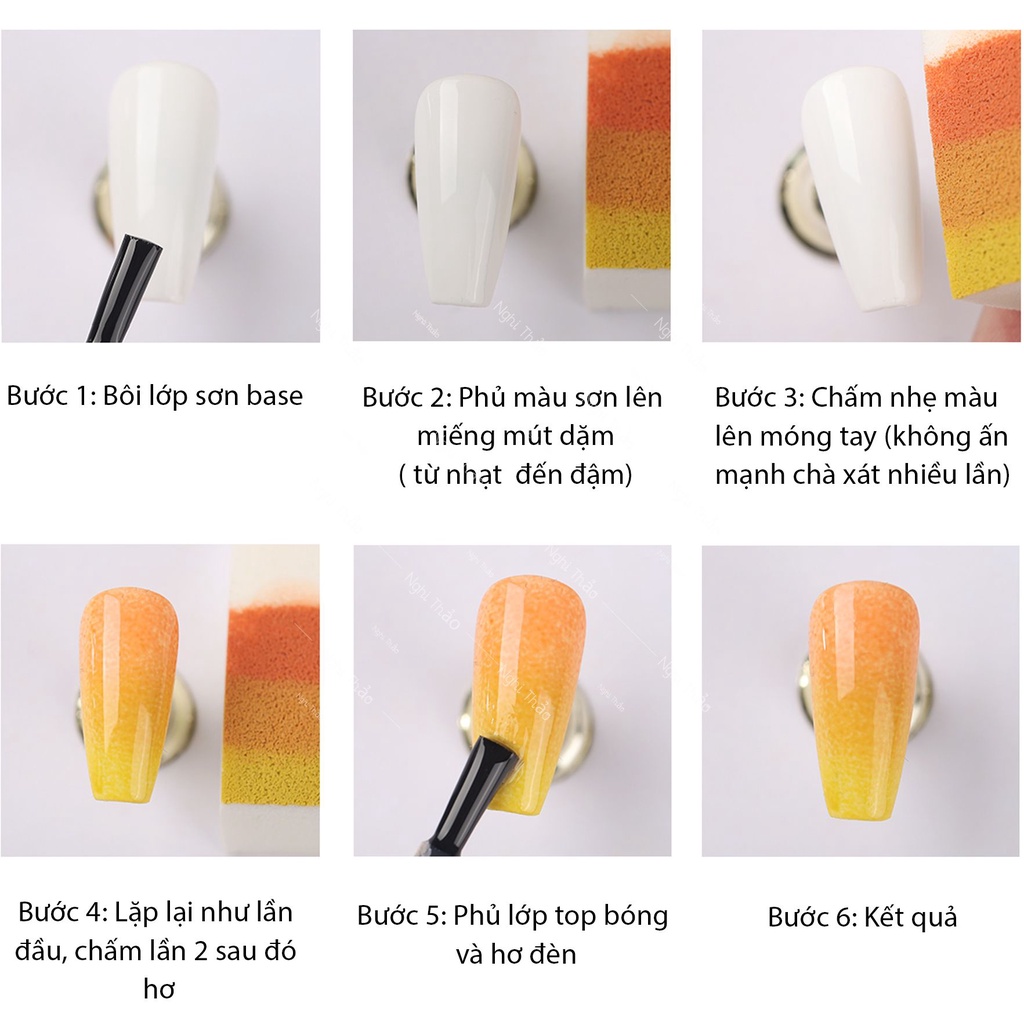 Mút dặm ombre nail