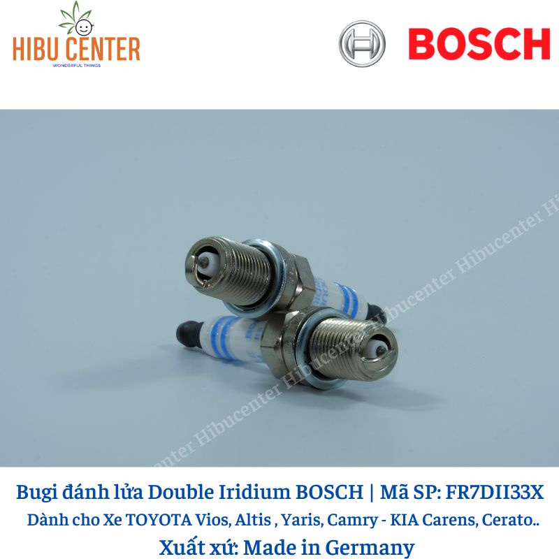 Bugi Chân Ngắn Double Iridium BOSCH FR7DII33X | Dành Cho Xe Toyota, Kia, Mazda, Hyundai ..
