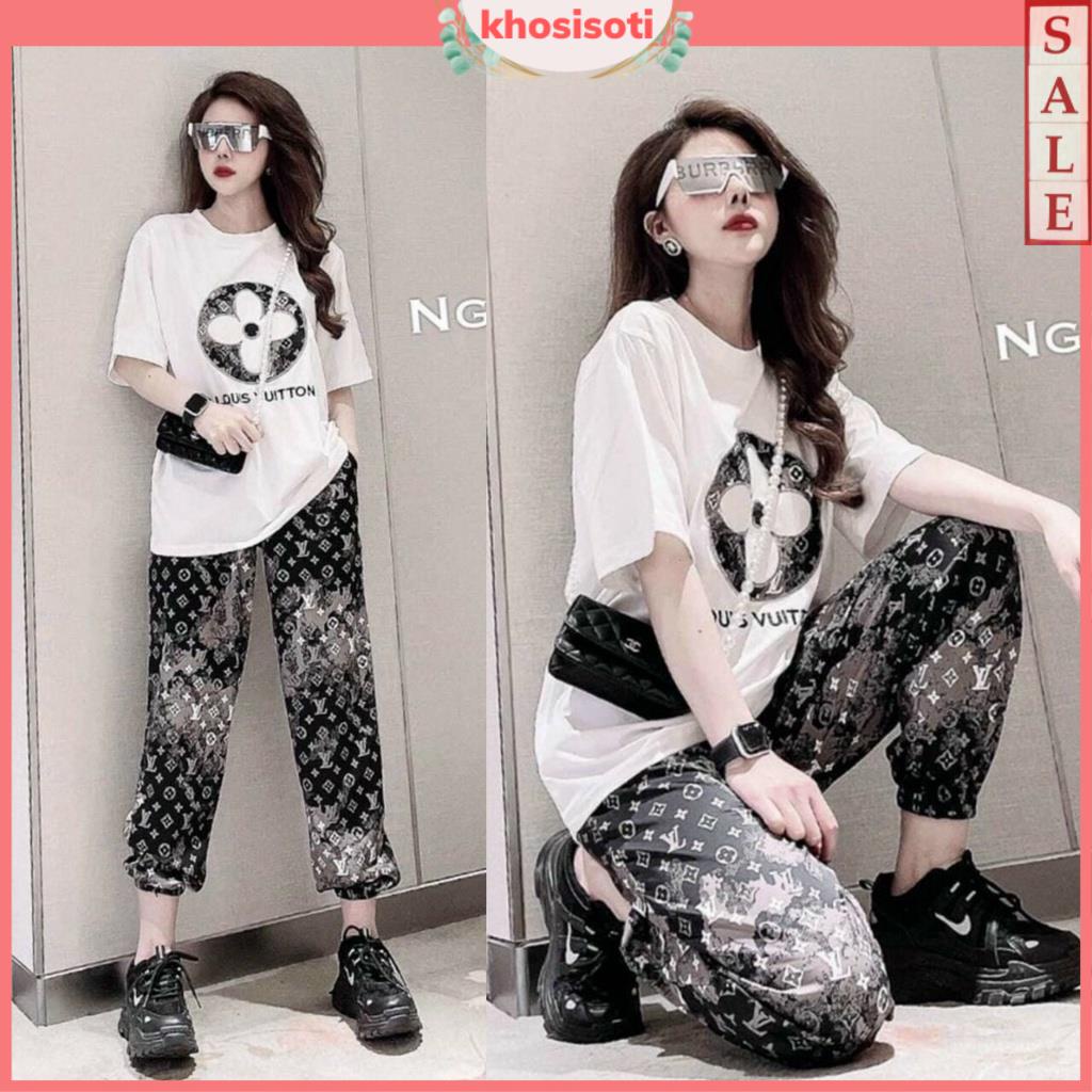 Đồ bộ thể thao nữ SOTI Bộ quần áo nữ mùa hè thu áo form rộng bigsize cotton dài đi chơi cá tính sang chảnh ngắn tay S020