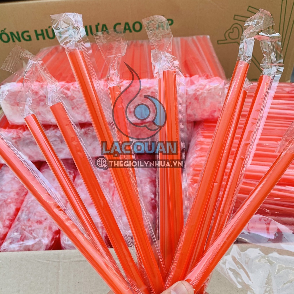 5kg ống hút bọc màng màu đỏ cao cấp, ống hút trân châu phi 12, ống hút đá xay phi 8, ống hút cà phê phi 6