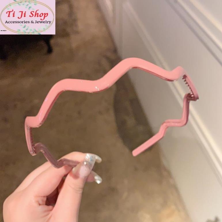 Băng đô cài tóc kiểu dáng gợn sóng phong cách Hàn Quốc dễ thương cho nữ