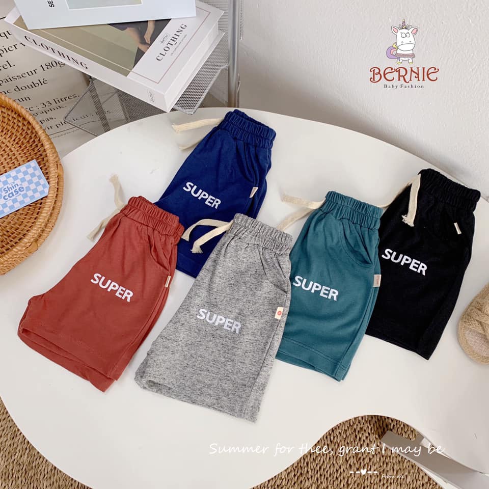 Quần Sooc super Bernie cho bé trai- quần đùi mềm quần đùi cotton