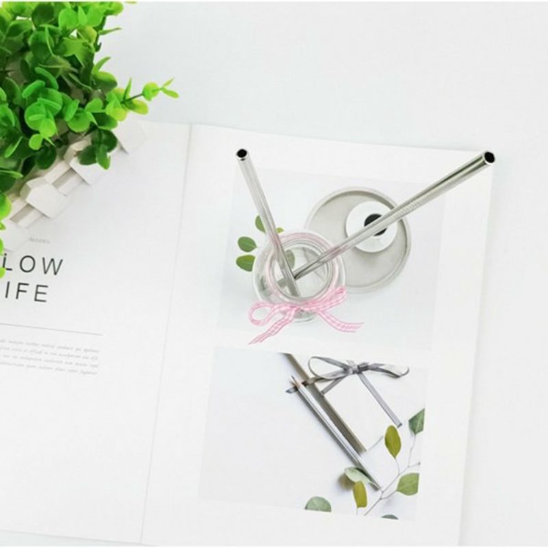 Bộ 3 ống hút inox kèm cọ rửa