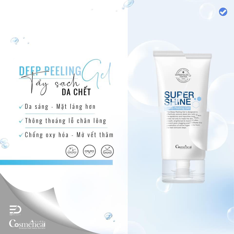 Tấy tế bào chết dạng cuộn Cosmeheal Supershine Deep Peeling Gel 120ml Hàn Quốc