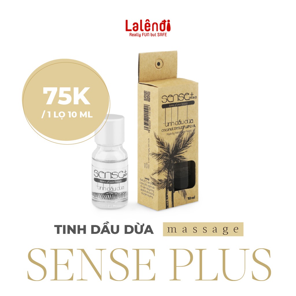 Tinh dầu dừa Massage Yoni/Lingam Sense Plus , lành tính , chiết xuất từ dừa tươi chính hiệu 10ml | Lalendi