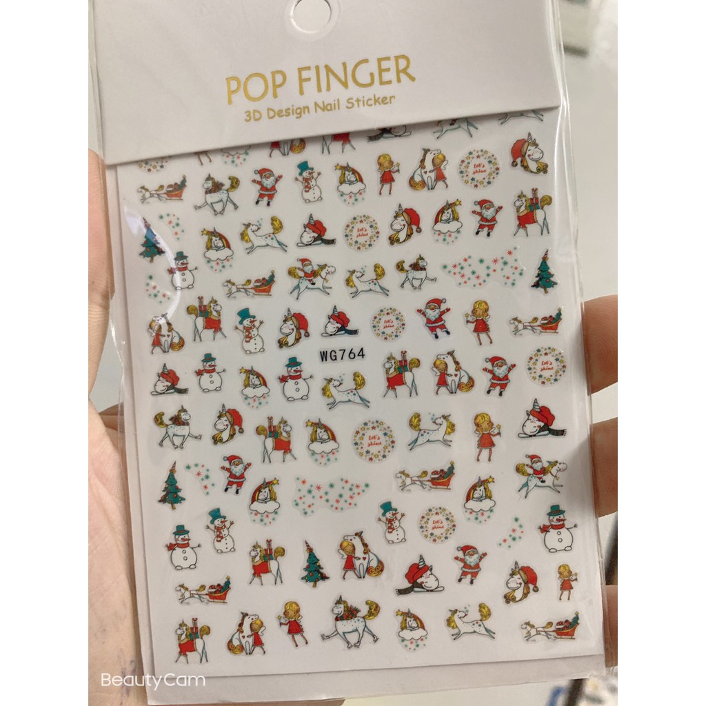 sticker hình dán noen trang trí móng tay