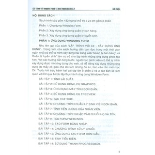 Sách - Lập Trình Windows Form Và Web Form Với C#