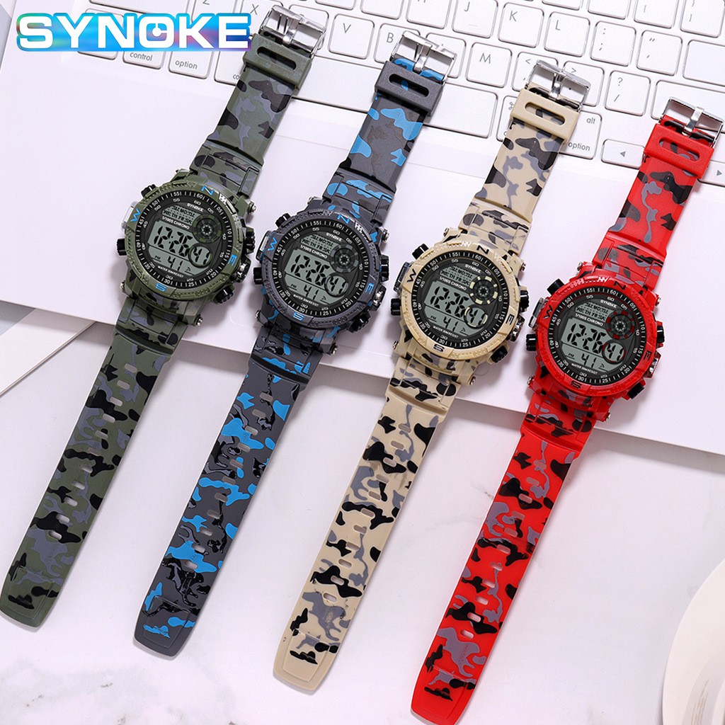 Đồng hồ điện tử thể thao thời trang trang nam cá tính dây nhựa cao cấp SYNOKE PKHRSNK013 (53 mm) | BigBuy360 - bigbuy360.vn