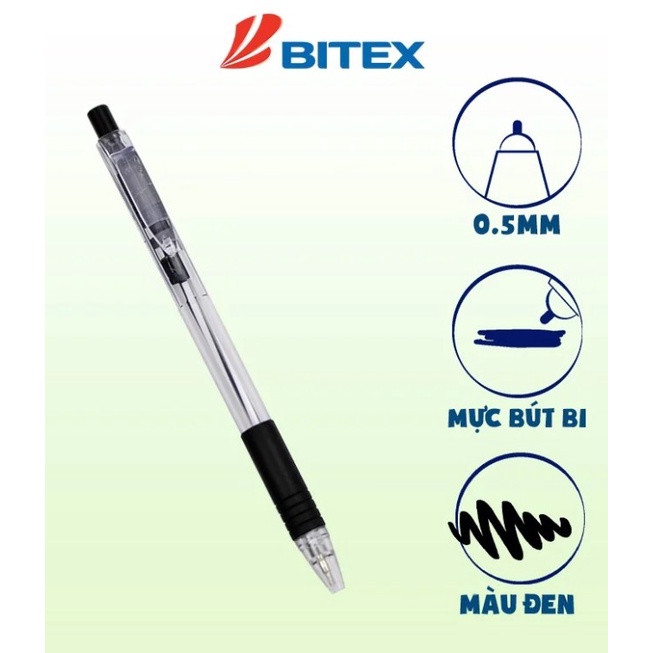 Set5 chiếc Bút bi Bitex B03 Nét 0.5mm - Tự chọn màu