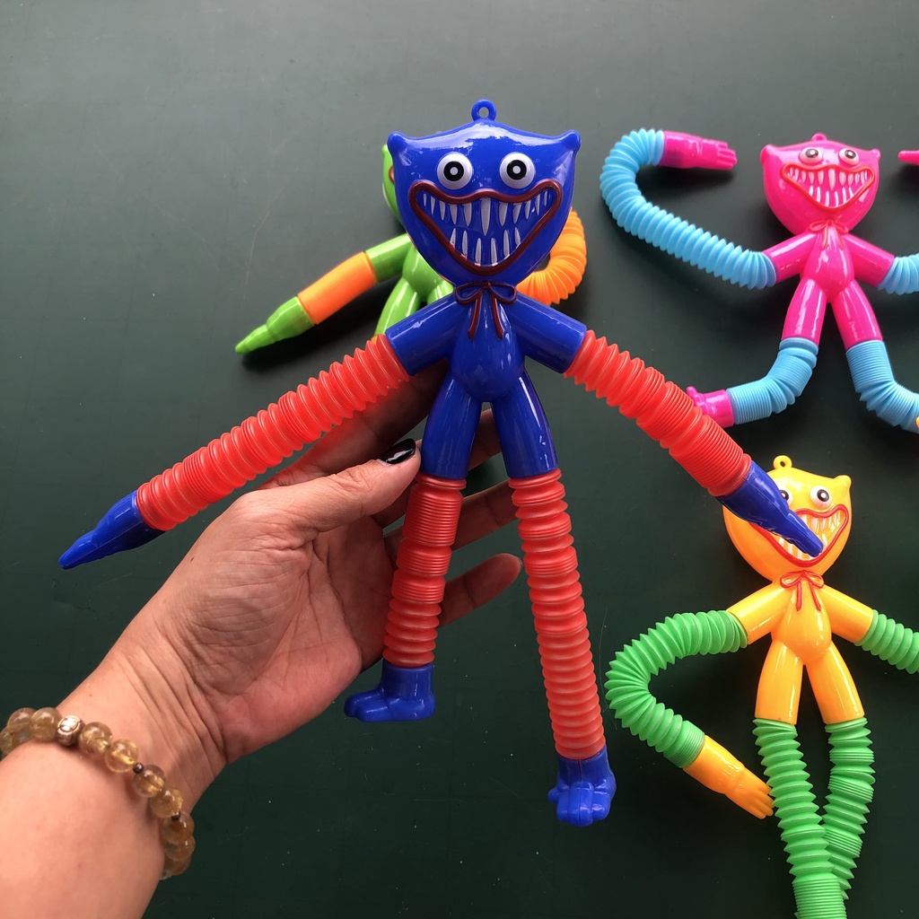 Huggy Wuggy Ống Lò Xo Biến Hình Có Đèn co giãn chân tay, ống Poopy Playtime giảm căng thẳng cho mọi lứa tuổi