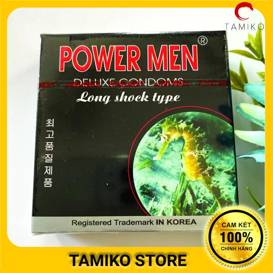 Bao cao su POWERMEN LONG SHOCK - Cao Cấp Chính Hãng Hàn Quốc - Hộp 3 Cái