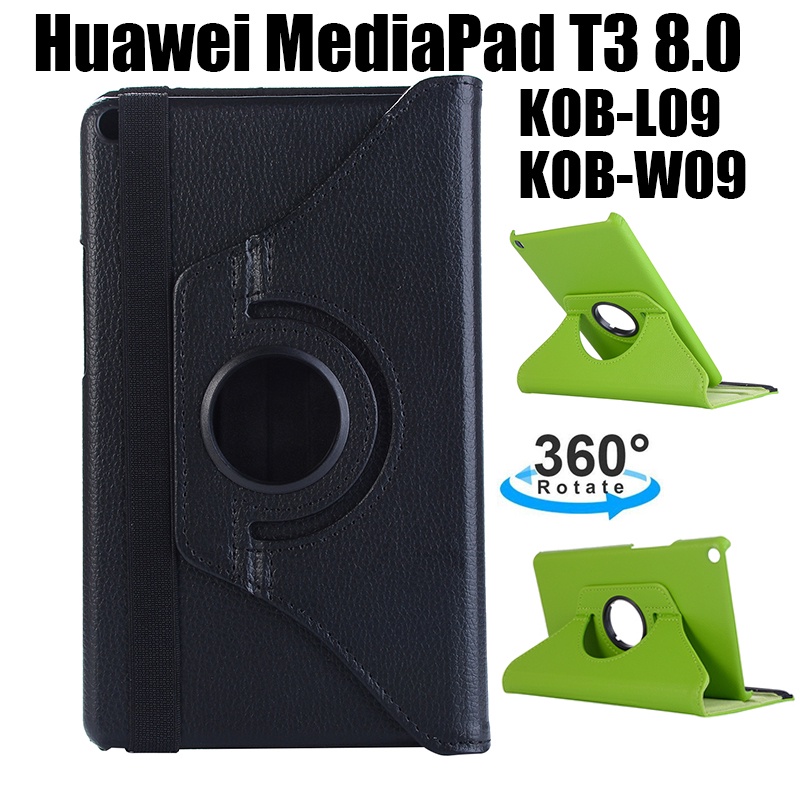 Ốp máy tính bảng da PU từ tính xoay 360 độ cho Huawei MediaPad T3 8.0 KOB-L09 KOB-W09