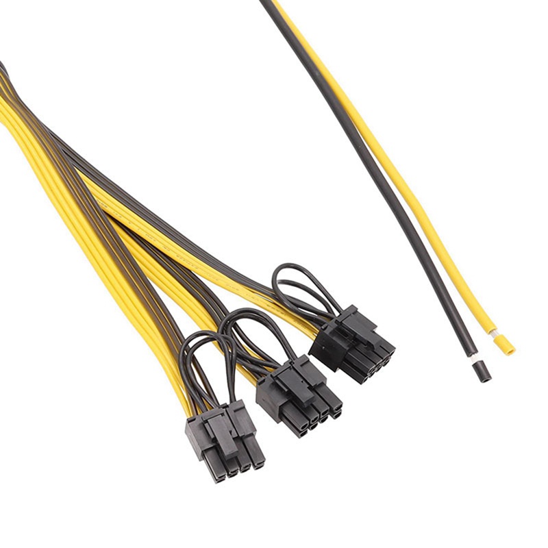 Bộ 5 Dây Cáp Nguồn 6 + 2 Pin 1 Sang 3 6pin + 2pin 12awg + 18awg Cho Miner Mining Btc | BigBuy360 - bigbuy360.vn