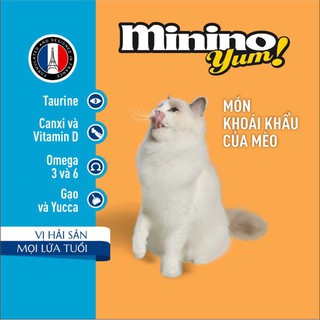 COMBO 2 GÓI THỨC ĂN HẠT CHO MÈO MININO YUM (HẢI SẢN) - (350gr/gói) gxushop