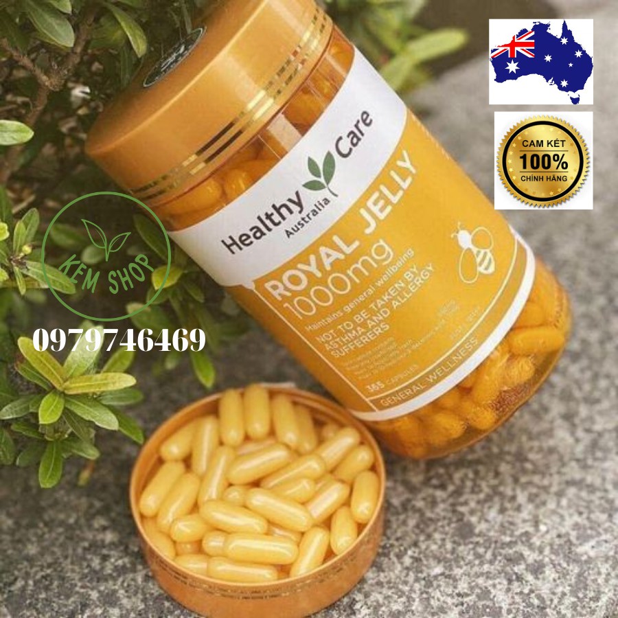 [HÀNG CHÍNH HÃNG] Sữa ong chúa Healthy Care Royal Jelly 1000 365 viên, Đẹp da, Chống lão hóa, Cân bằng nội tiết tố nữ