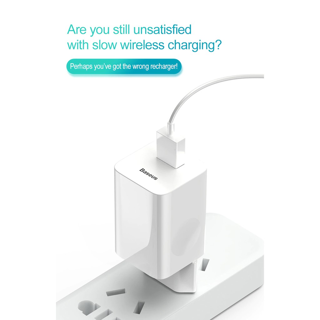 Củ sạc nhanh thần thánh Baseus Tuyệt đối an toàn cho người sử dụng mã Travel Quick Charge 3.0 24W sạc 50% trong 30 phút