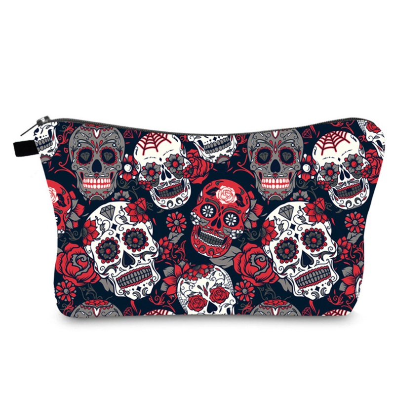 Túi Đựng Đồ Trang Điểm In Họa Tiết Halloween Cho Nữ Ốp
