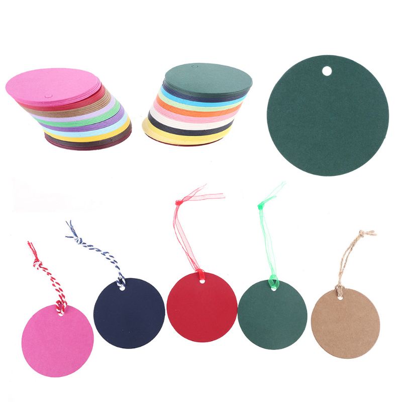 Set 200 Thẻ Giấy Hình Tròn Trang Trí Tiệc Cưới