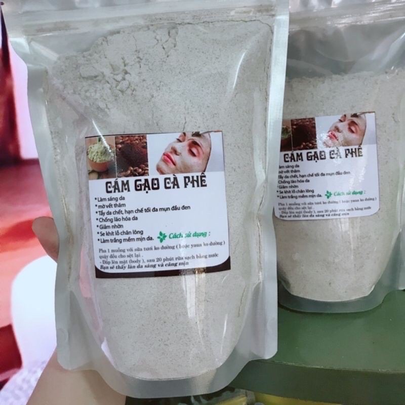 500gr Tinh Bột cám gạo cà phê tắm trắng handmade Thảo dược sạch VN