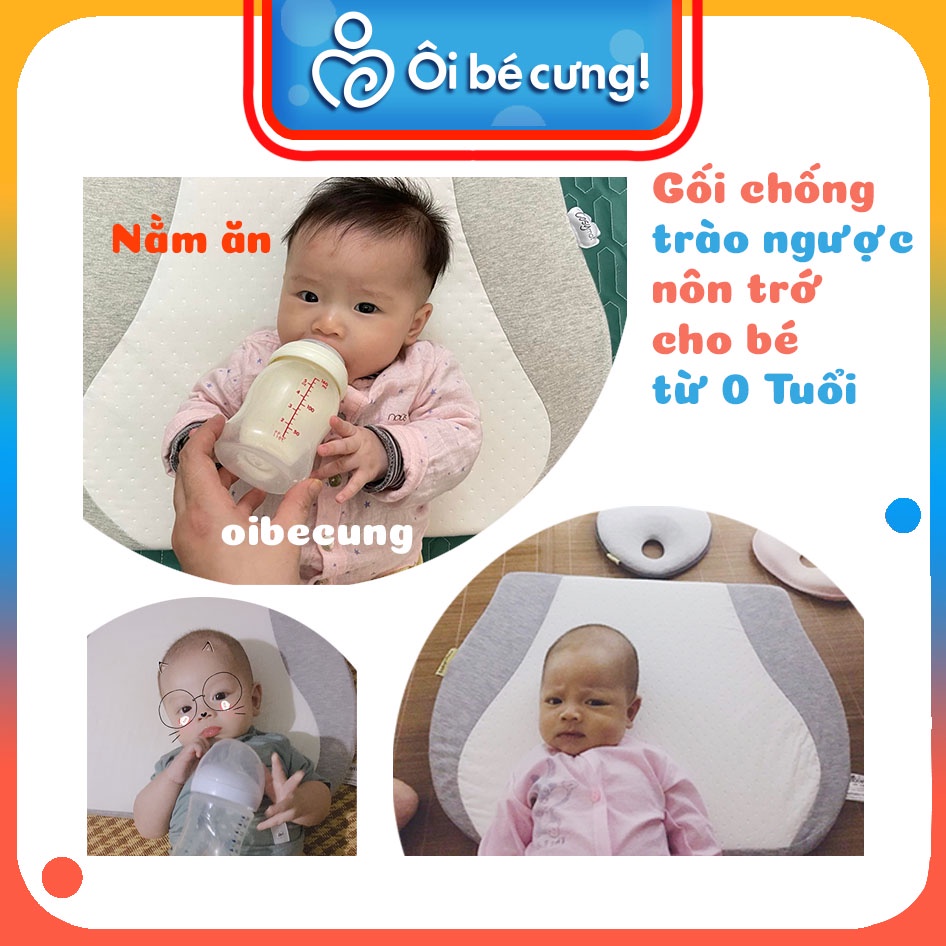 Gối Chống Trào Ngược BABYMOOV, Gối cho trẻ sơ sinh, Dành cho bé bú Độ dốc 15 Độ hạn chế nôn trớ cho bé ÔI BÉ CƯNG PK