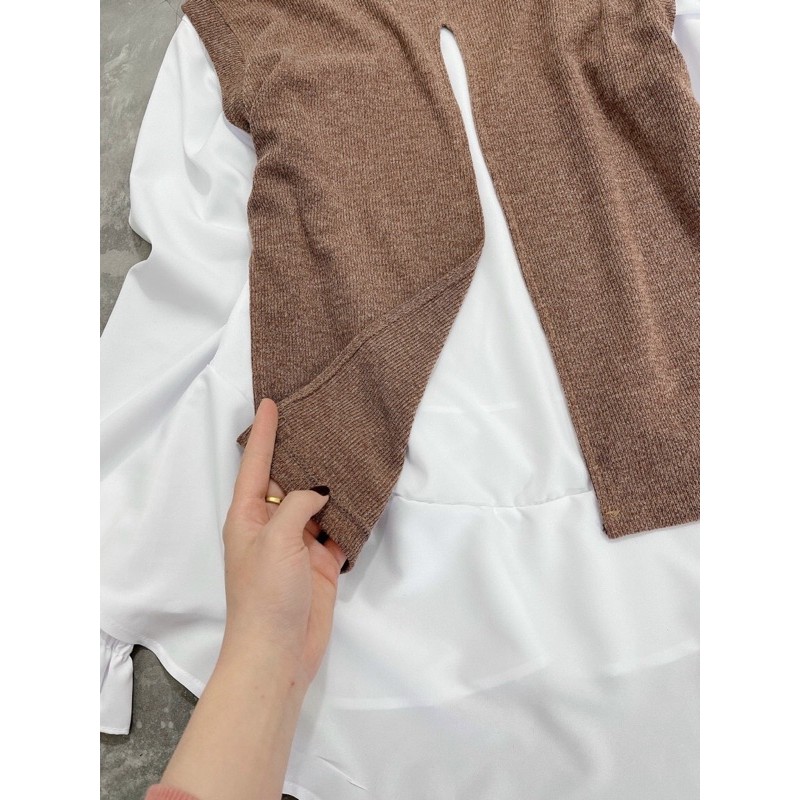 ÁO SƠ MI MIX GHI LE NÂU