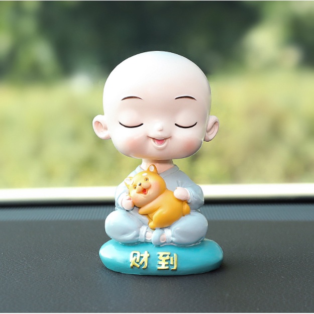 Tượng Chú Tiểu May Mắn Tài Lộc Bình An Trang Trí Bàn Làm Việc