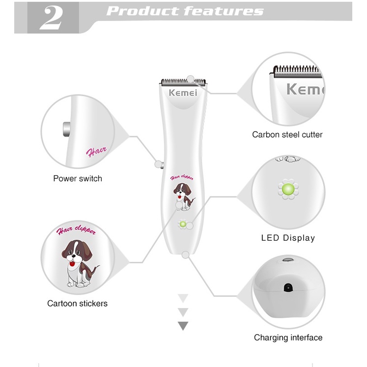 Tông Đơ Vệ Sinh Lông Chó Mèo Kemei KM 1051
