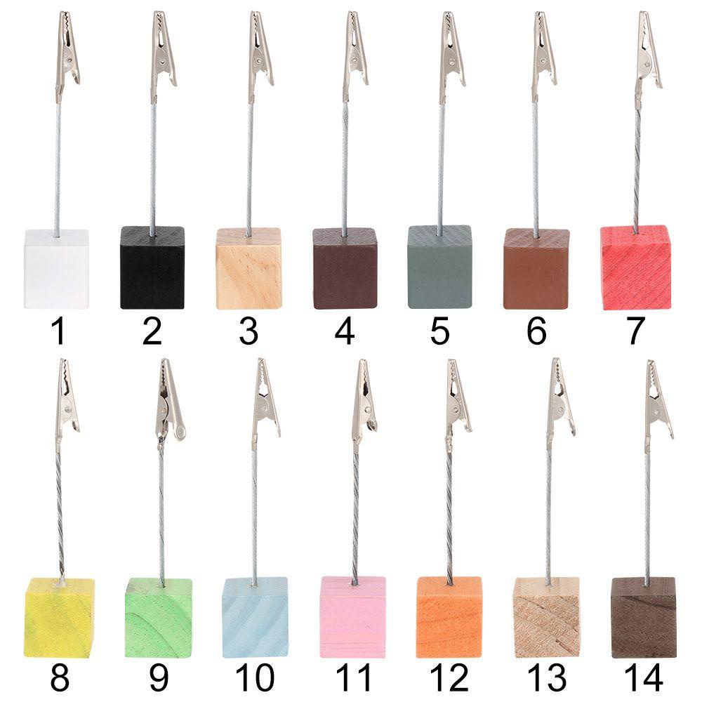 1 Kẹp Giấy / Thẻ Ghi Chú Hình Vuông Bằng Gỗ Dùng Trang Trí DIY