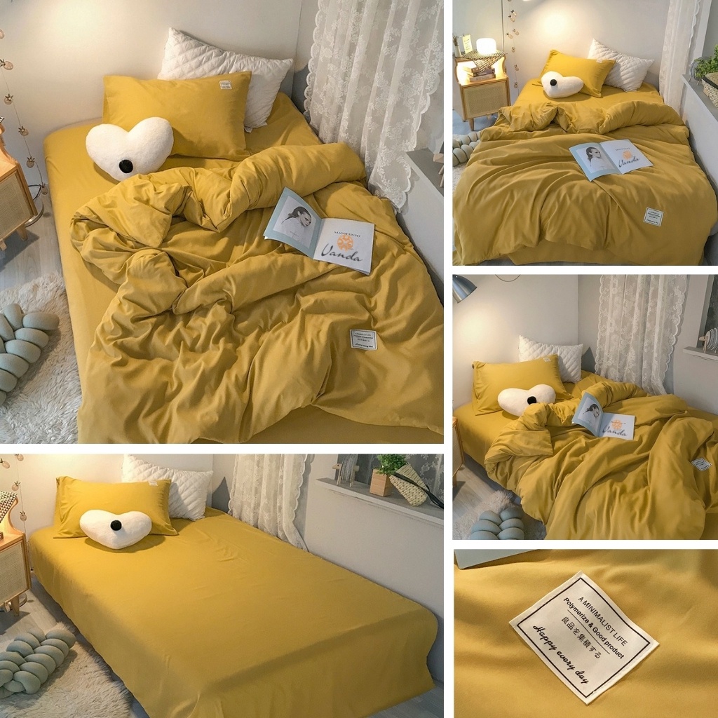 Bộ vỏ chăn ga gối nhập khẩu cotton TC trơn phối màu , Inbox chọn Size ga | BigBuy360 - bigbuy360.vn