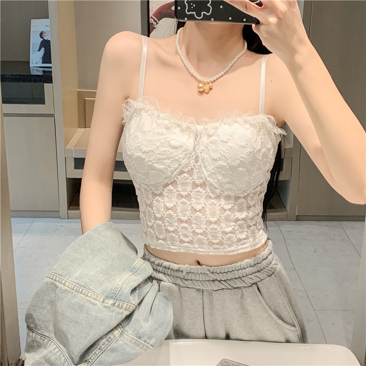 Áo bra ren Áo lót nữ 2 dây croptop hoạ tiết hoa gợi cảm tôn vòng 1 sexy quyến rũ CHICHI BRA 1872