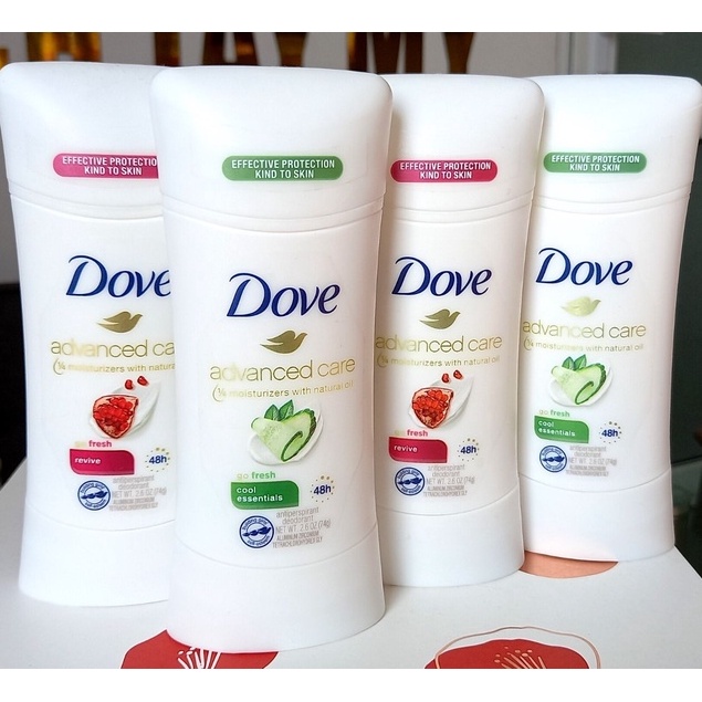 Lăn Khử Mùi Dove Advance Care 48 Giờ Ngăn Mùi , Tiết Mồ Hôi Của Mỹ 74g Hương Lựu , Dưa Leo