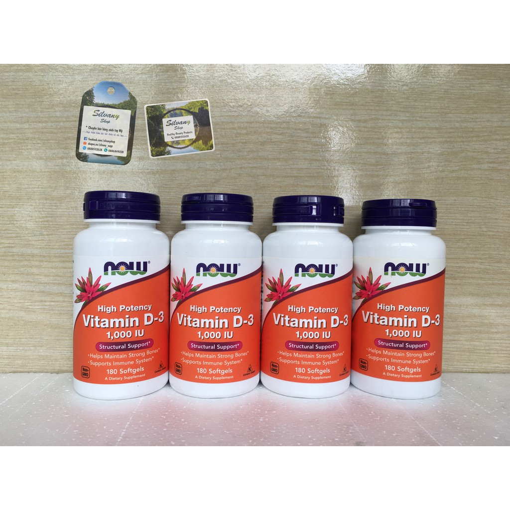 Vitamin D3 1000IU Now Foods - 180 Softgels