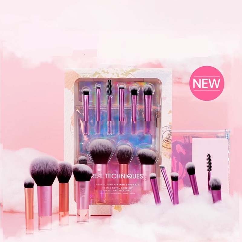Bộ Cọ Trang Điểm Cá Nhân Real Technique Travel Fanstasy Mini Brush Kit ( KÈM TÚI ĐỰNG)