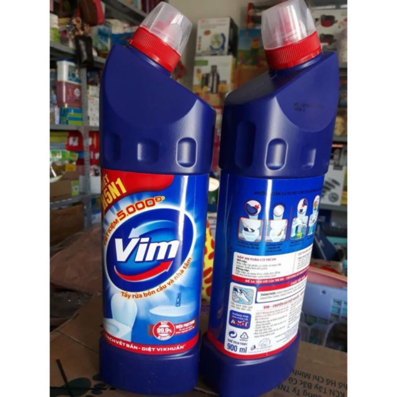 SALE Combo 3 Nước Tẩy Bồn Cầu Vim Diệt Khuẩn (900ml) - Xanh Biển (Siêu HOT)