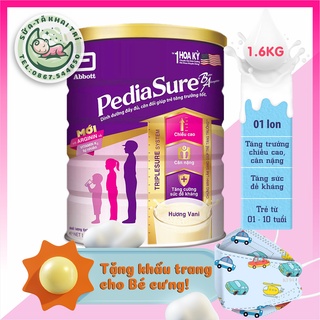 {Chính hãng} Sữa bột hiệu Abbott Pediasure B/A hương Vani - Lon 1.6kg - Date 2023