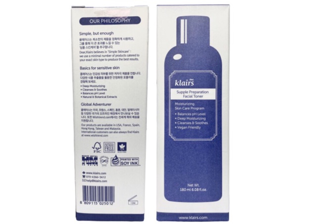 [Mã 153FMCGSALE1 giảm 10% đơn 250K] COMBO 2 Chai Nước Hoa Hồng Klairs Supple Preparation Facial Toner 180ml | BigBuy360 - bigbuy360.vn