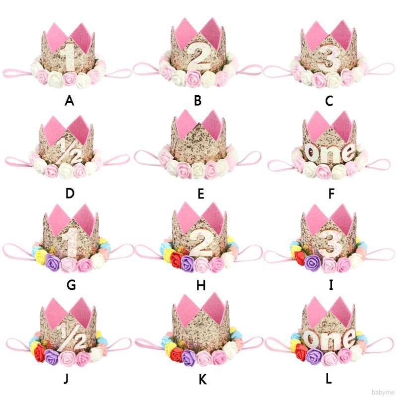 Băng đô hình vương miện phối hoa đáng yêu cho bé gái