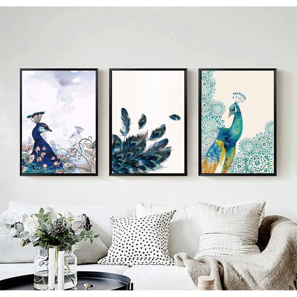 Bộ 3 tranh Canvas chim