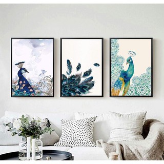 Bộ 3 tranh Canvas chim