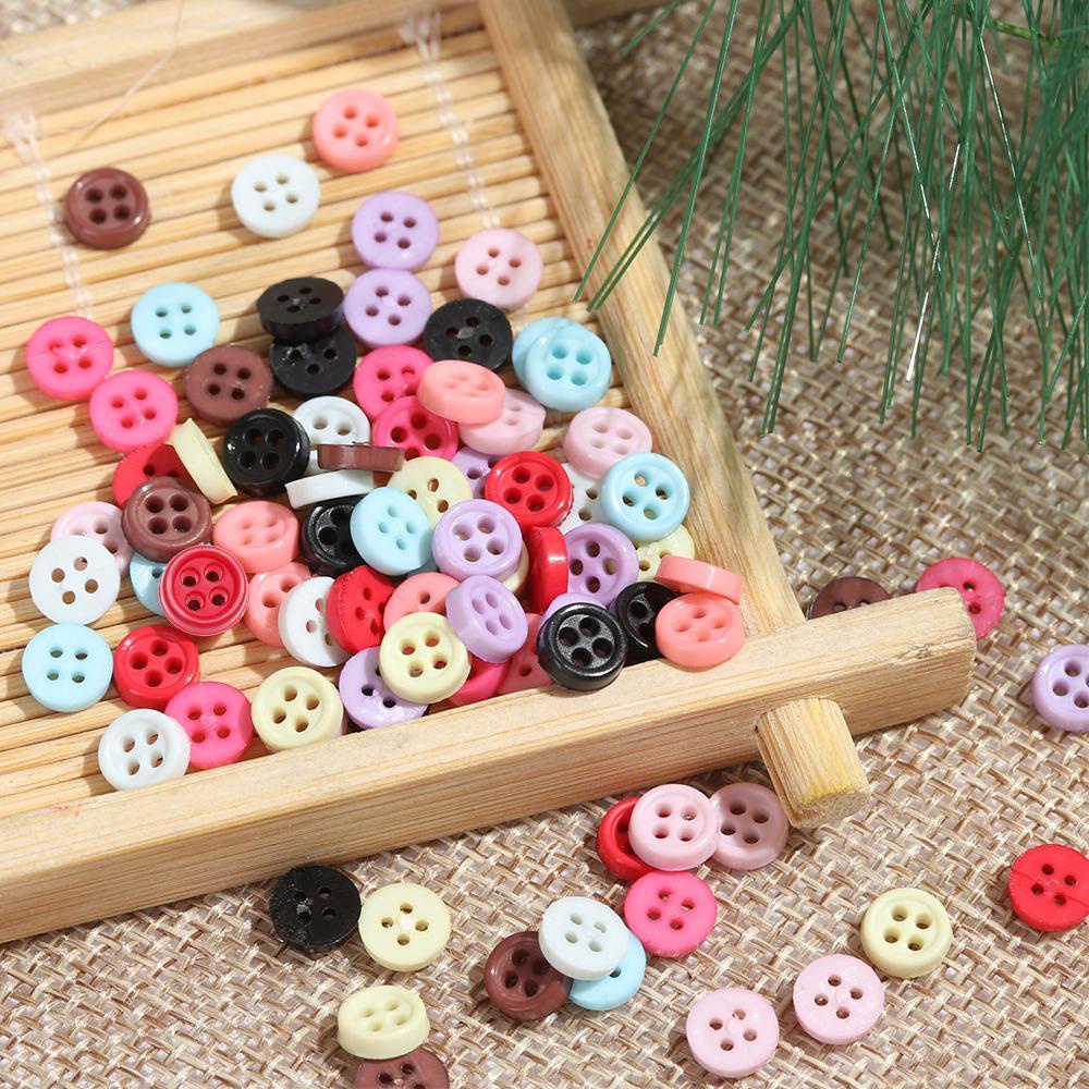 SUSANS 10 / 20 / 50 Nút Quần Áo Búp Bê 4 Lỗ 6mm
