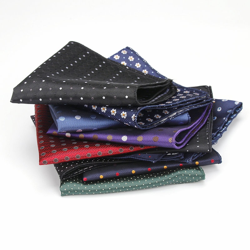 Khăn Tay Vuông Bỏ Túi 22 * 22CM Họa Tiết Chấm Bi Cho Nam