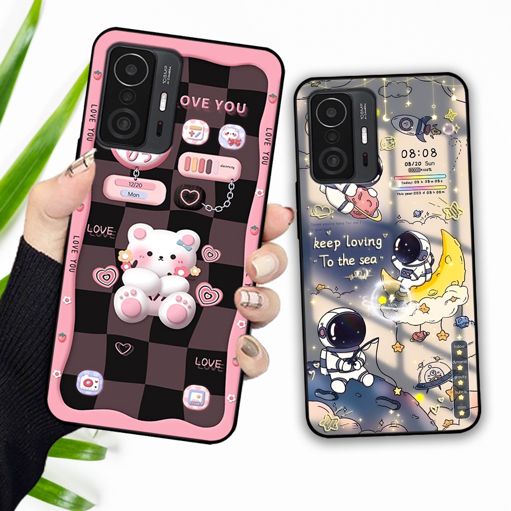 Ốp lưng Xiaomi Mi 11T - Mi 11T Pro hình gấu, vũ trụ ngân hà chibi. ốp chống sốc bền đẹp