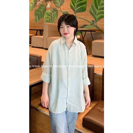 Áo Sơ Mi Kẻ Xốp Dài Tay Dáng Oversize